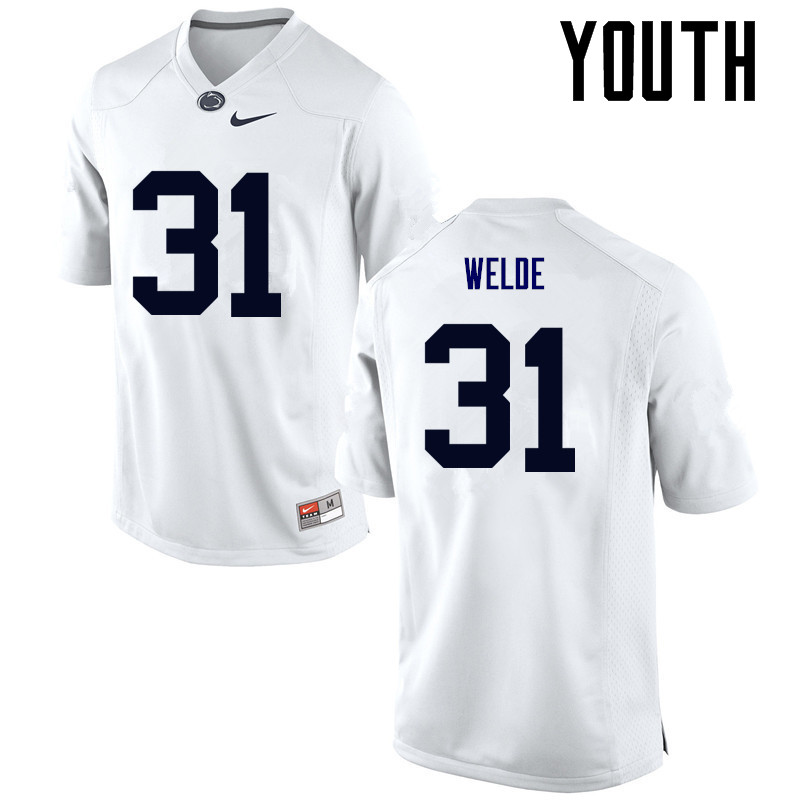 NCAA Nike Youth Penn State Nittany Lions Christopher Welde #31 College Football Authentic White Stitched Jersey OKK2198BV